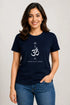 Rare Mode women's Om yoga regular fit T-shirt in Navy, front view
