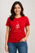 Rare Mode women's Om yoga regular fit T-shirt in Red, front view