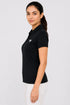 Women's Premium Cotton Polo T-Shirt - Black side view