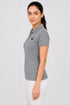 Women's Premium Cotton Polo T-Shirt - Heather Grey side view