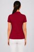 Women's Premium Cotton Polo T-Shirt - Maroon back view