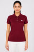 Women's Premium Cotton Polo T-Shirt - Maroon front view