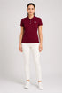 Women's Premium Cotton Polo T-Shirt - Maroon full view