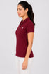 Women's Premium Cotton Polo T-Shirt - Maroon side view