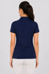 Women's Premium Cotton Polo T-Shirt - Navy Blue back view