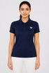 Women's Premium Cotton Polo T-Shirt - Navy Blue front view