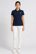 Women's Premium Cotton Polo T-Shirt - Navy Blue full view