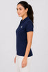 Women's Premium Cotton Polo T-Shirt - Navy Blue side view