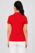 Women's Premium Cotton Polo T-Shirt - Red back view
