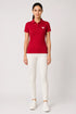 Women's Premium Cotton Polo T-Shirt - Red full view
