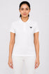 Women's Premium Cotton Polo T-Shirt - White front view