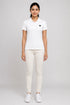 Women's Premium Cotton Polo T-Shirt - White full view