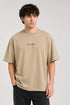 Lift Heavy Live Bold Oversized Graphic T-Shirt Rare Mode - Raremode Front Beige