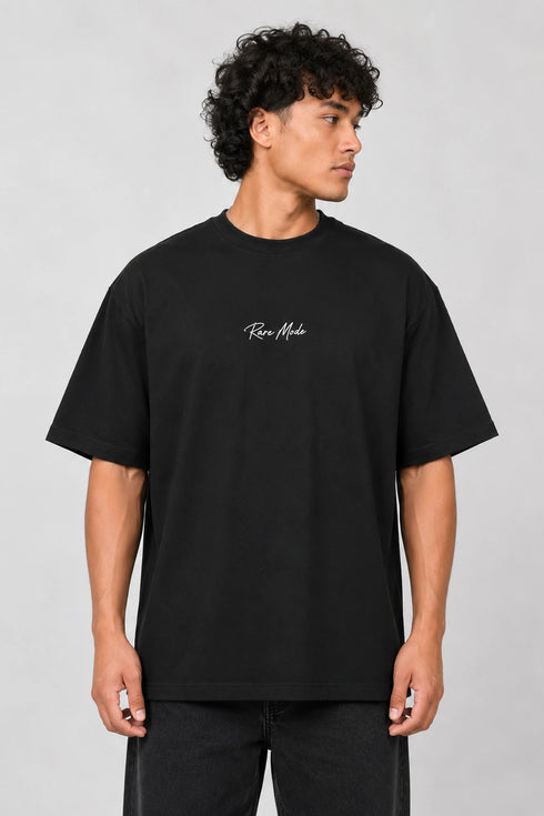 Lift Heavy Live Bold Oversized Graphic T-Shirt Rare Mode - Raremode Front Black