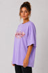 Women's purple fitness bow oversized T-shirt side view