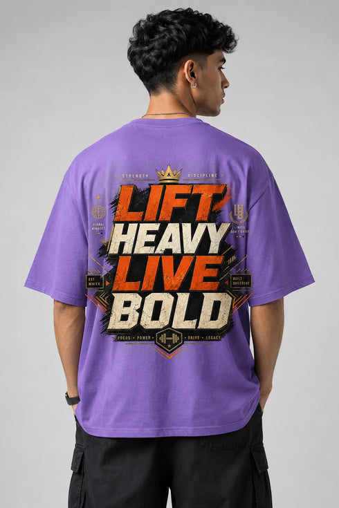 Lift Heavy Live Bold Oversized Graphic T-Shirt Rare Mode