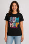 Women's Summer Vibes Premium Cotton T-Shirt - Black - Front View