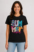 Women's Summer Vibes Premium Cotton T-Shirt - Black - Front View