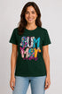Women's Summer Vibes Premium Cotton T-Shirt - Dark Green - Front View