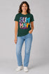 Women's Summer Vibes Premium Cotton T-Shirt - Dark Green - Full View