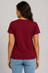 Women's Summer Vibes Premium Cotton T-Shirt - Maroon - Back View