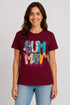 Women's Summer Vibes Premium Cotton T-Shirt - Maroon - Front View