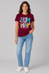 Women's Summer Vibes Premium Cotton T-Shirt - Maroon - Full View