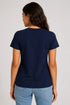 Women's Summer Vibes Premium Cotton T-Shirt - Navy - Back View