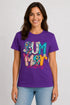 Women's Summer Vibes Premium Cotton T-Shirt - Purple - Front View