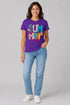 Women's Summer Vibes Premium Cotton T-Shirt - Purple - Full View