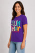 Women's Summer Vibes Premium Cotton T-Shirt - Purple - Side View