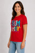 Women's Summer Vibes Premium Cotton T-Shirt - Red - Side View