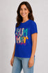 Women's Summer Vibes Premium Cotton T-Shirt - Royal Blue - Side View
