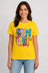 Women's Summer Vibes Premium Cotton T-Shirt - Yellow - Front View
