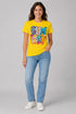 Women's Summer Vibes Premium Cotton T-Shirt - Yellow - Full View