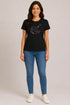 Women's Gentle Touch Dog Love Premium Cotton Oversized T-Shirt - Black - Full View