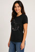 Women's Gentle Touch Cat Love Premium Cotton Regular Fit T-Shirt - Black - Side View
