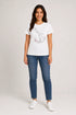 Women's Gentle Touch Cat Love Premium Cotton Regular Fit T-Shirt - White - Full View