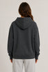 Women Premium Cotton Zip Hoodie - Black back view