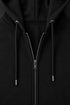 Women Premium Cotton Zip Hoodie - Black close view