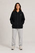 Women Premium Cotton Zip Hoodie - Black full view