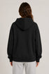 Women Premium Cotton Zip Hoodie - Charcoal Grey back view