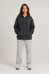Women Premium Cotton Zip Hoodie - Charcoal Grey full view