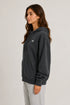 Women Premium Cotton Zip Hoodie - Charcoal Grey side view