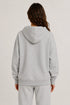 Women Premium Cotton Zip Hoodie - Light Grey back view