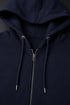 Women Premium Cotton Zip Hoodie - Navy Blue close view