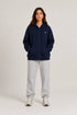 Women Premium Cotton Zip Hoodie - Navy Blue full view