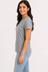 Women's I Love Yoga Premium Cotton Regular Fit T-Shirt - Grey Melange - Side View