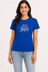 Women's I Love Yoga Premium Cotton Regular Fit T-Shirt - Royal Blue - Front View