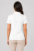 White women microfibre Dri Fit premium cotton polo T-shirt back view